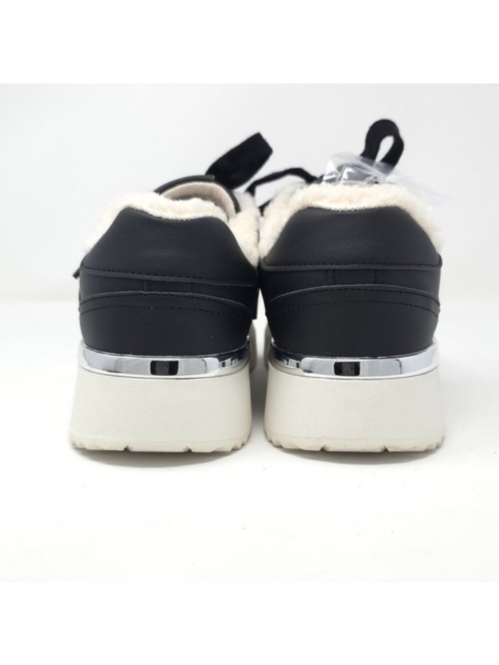 Nine West Black Platform Sneakers with Cream Lined Collar 7M - Picture 6 of 11